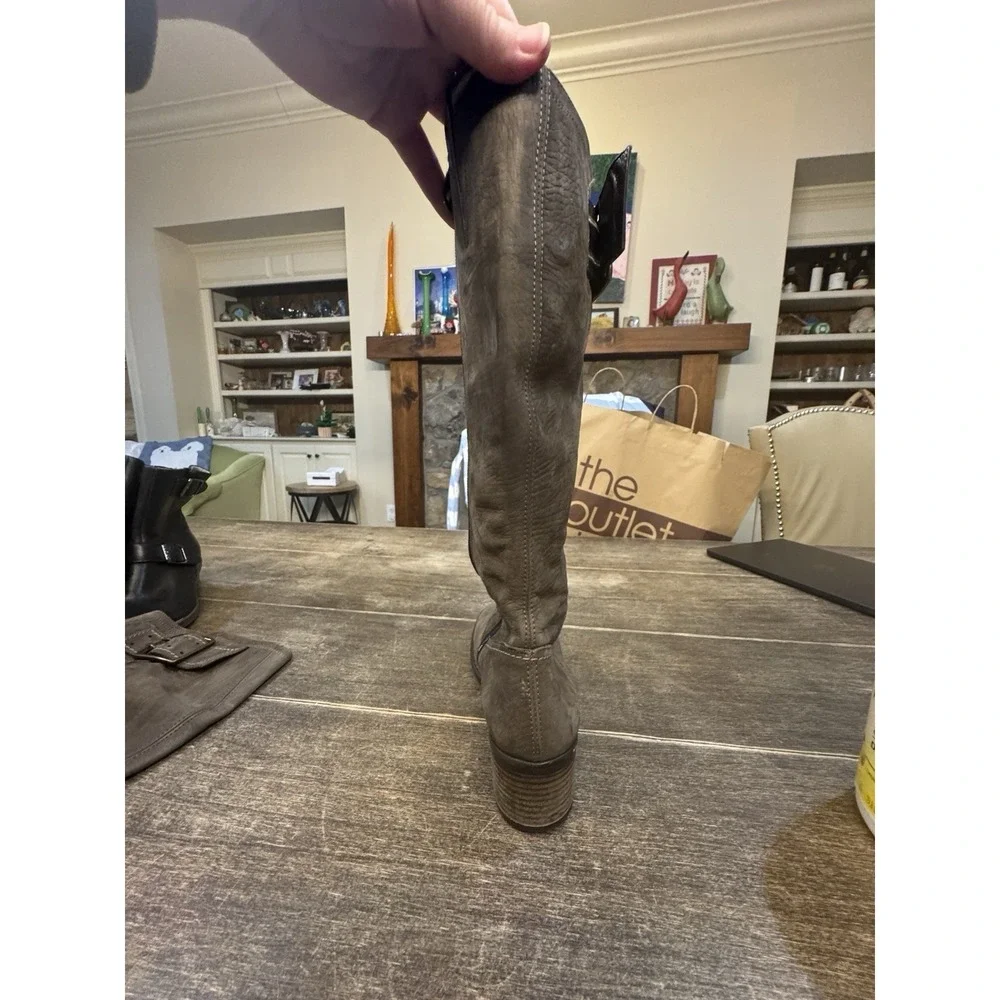 Paul Green Kendra Women Knee High Riding Boot Size 5 US 7.5 Leather Brown Buckle